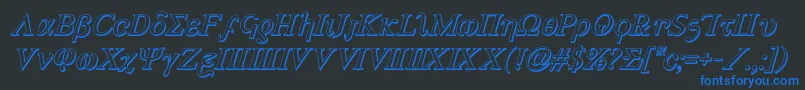 Achilles33Dital Font – Blue Fonts on Black Background
