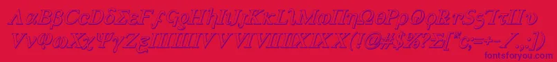 Achilles33Dital Font – Purple Fonts on Red Background