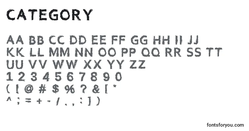 Шрифт Category – алфавит, цифры, специальные символы