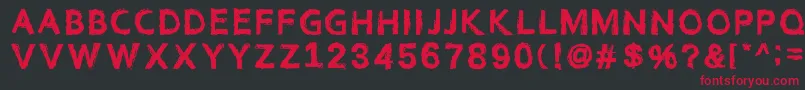 Category Font – Red Fonts on Black Background