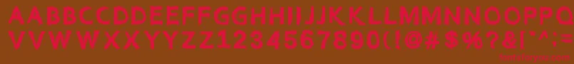 Category-Schriftart – Rote Schriften auf braunem Hintergrund