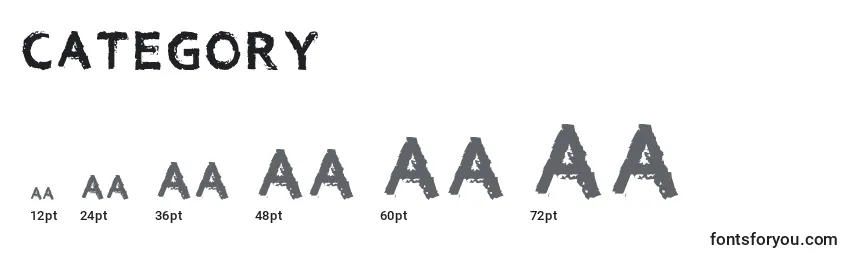Category Font Sizes
