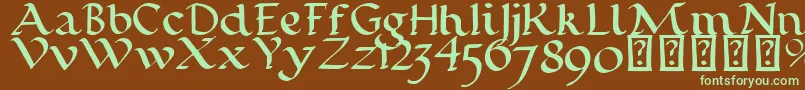 CalligraphyPen-Schriftart – Grüne Schriften auf braunem Hintergrund