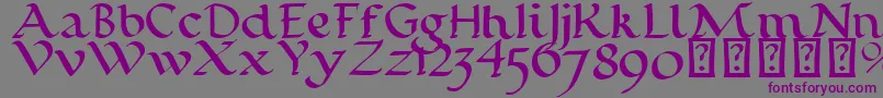 フォントCalligraphyPen – 紫色のフォント、灰色の背景