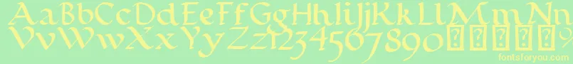 CalligraphyPen Font – Yellow Fonts on Green Background