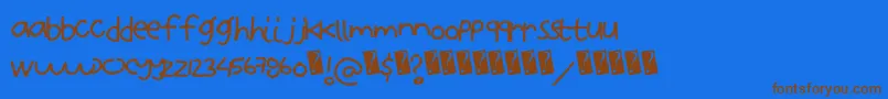 Zipperfries Font – Brown Fonts on Blue Background