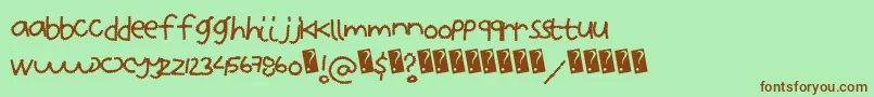 Zipperfries Font – Brown Fonts on Green Background