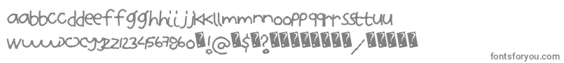 フォントZipperfries – 白い背景に灰色の文字