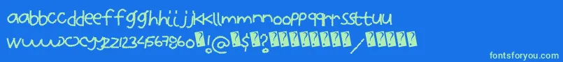 Zipperfries Font – Green Fonts on Blue Background