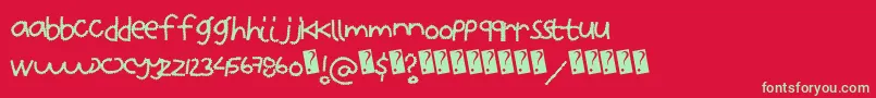 Шрифт Zipperfries – зелёные шрифты на красном фоне