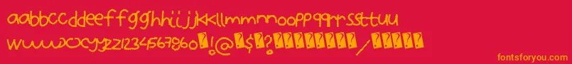 フォントZipperfries – 赤い背景にオレンジの文字