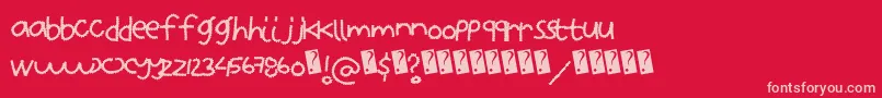 Police Zipperfries – polices roses sur fond rouge