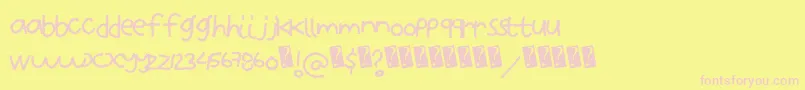 Zipperfries Font – Pink Fonts on Yellow Background