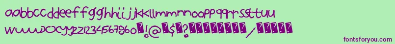 Zipperfries Font – Purple Fonts on Green Background
