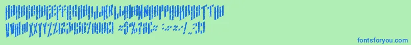 フォントAlmanacItalicGrunge – 青い文字は緑の背景です。