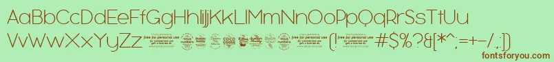 BubbleboddyExtralighttrial Font – Brown Fonts on Green Background