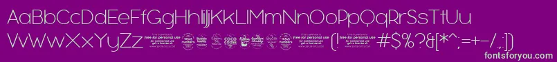 BubbleboddyExtralighttrial Font – Green Fonts on Purple Background