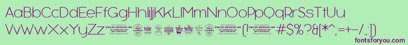 BubbleboddyExtralighttrial Font – Purple Fonts on Green Background