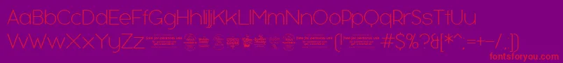 BubbleboddyExtralighttrial Font – Red Fonts on Purple Background