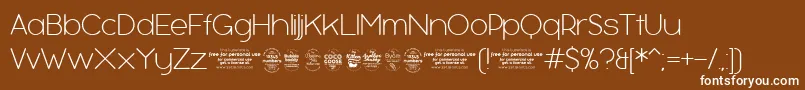 BubbleboddyExtralighttrial-Schriftart – Weiße Schriften auf braunem Hintergrund