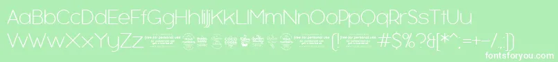BubbleboddyExtralighttrial-Schriftart – Weiße Schriften auf grünem Hintergrund
