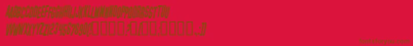 HollywoodHillsCondensedItalic Font – Brown Fonts on Red Background