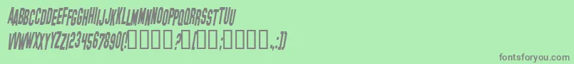 HollywoodHillsCondensedItalic Font – Gray Fonts on Green Background