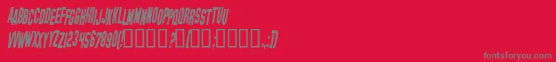 HollywoodHillsCondensedItalic Font – Gray Fonts on Red Background