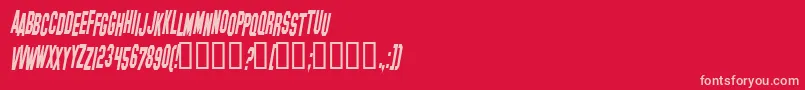 HollywoodHillsCondensedItalic Font – Pink Fonts on Red Background