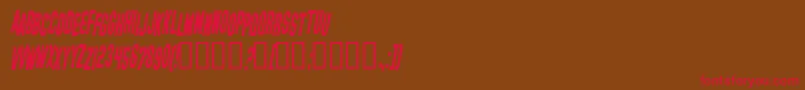 HollywoodHillsCondensedItalic Font – Red Fonts on Brown Background