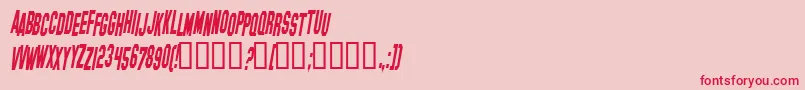 HollywoodHillsCondensedItalic Font – Red Fonts on Pink Background