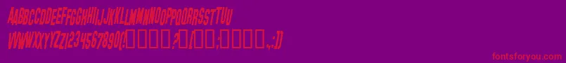 フォントHollywoodHillsCondensedItalic – 紫の背景に赤い文字