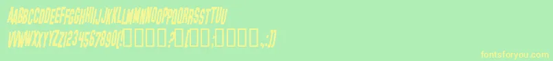 HollywoodHillsCondensedItalic Font – Yellow Fonts on Green Background