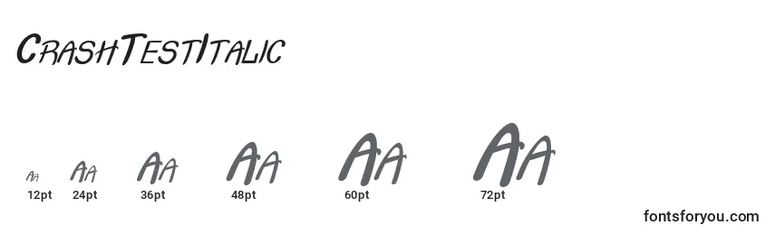 Größen der Schriftart CrashTestItalic