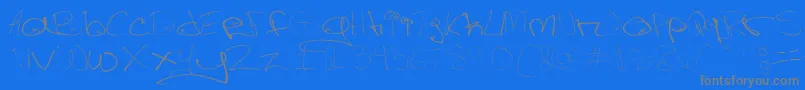 Figgehandstyle-Schriftart – Graue Schriften auf blauem Hintergrund