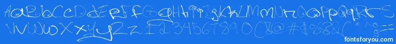 Шрифт Figgehandstyle – белые шрифты на синем фоне