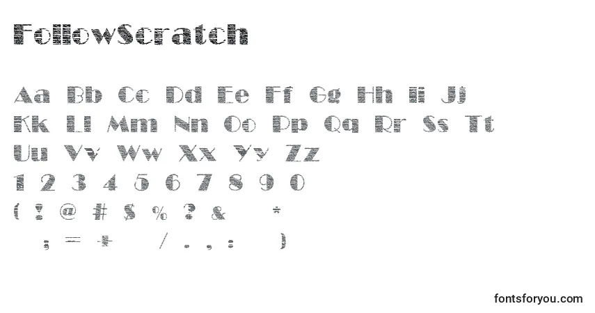 Fuente FollowScratch - alfabeto, números, caracteres especiales