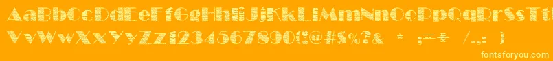 FollowScratch-Schriftart – Gelbe Schriften auf orangefarbenem Hintergrund