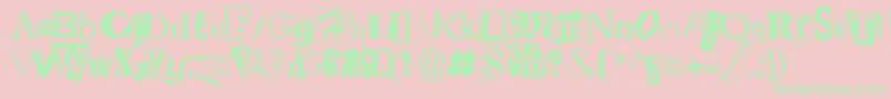 RaymondRegular Font – Green Fonts on Pink Background