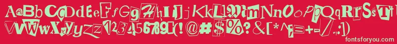 Шрифт RaymondRegular – зелёные шрифты на красном фоне