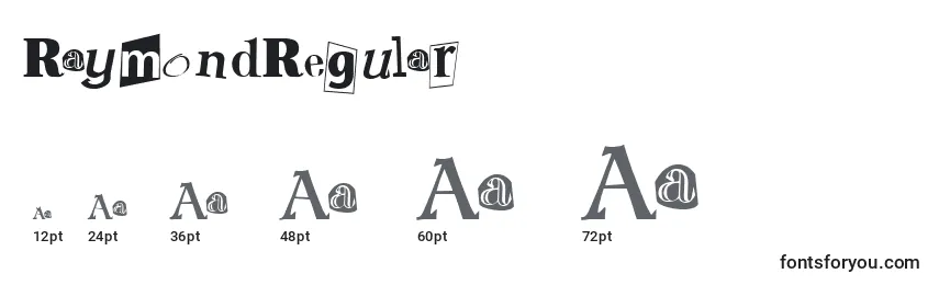 RaymondRegular Font Sizes