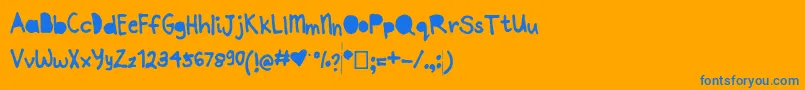 Joannepapercut Font – Blue Fonts on Orange Background