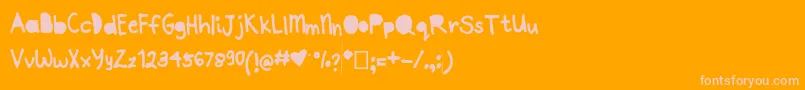 Joannepapercut Font – Pink Fonts on Orange Background
