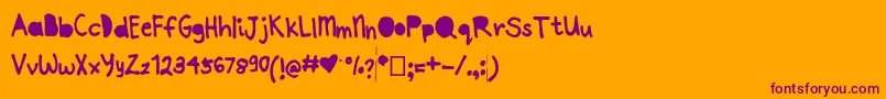 Joannepapercut Font – Purple Fonts on Orange Background