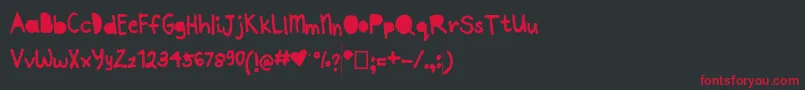 Joannepapercut Font – Red Fonts on Black Background