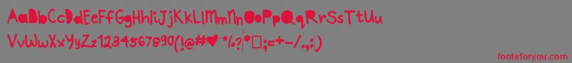 Шрифт Joannepapercut – красные шрифты на сером фоне