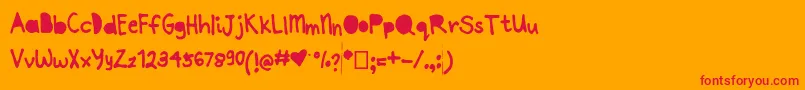 フォントJoannepapercut – オレンジの背景に赤い文字