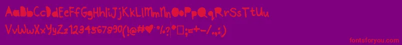Joannepapercut Font – Red Fonts on Purple Background