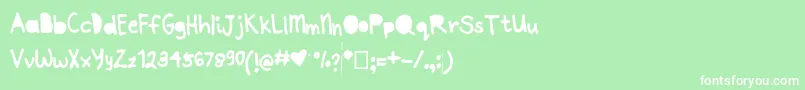 フォントJoannepapercut – 緑の背景に白い文字