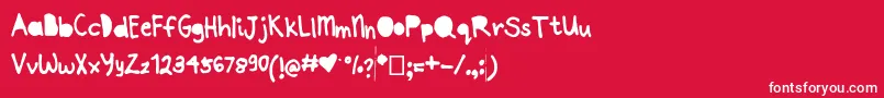 フォントJoannepapercut – 赤い背景に白い文字